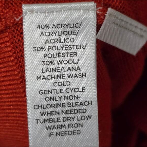 LOFT Burnt Orange Wool Blend Buttoned Cardigan Sweater Size Small New - Picture 4 of 5